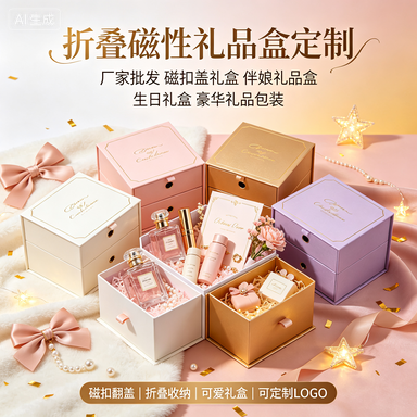 厂家批发定制折叠礼品盒 ,带磁扣盖礼盒,伴娘礼品盒,可爱盒子,生日礼盒,豪华礼品包装,磁性礼品盒