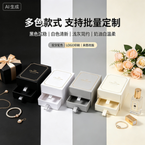 厂家批发定制现货磁铁翻盖黑色折叠盒清新收纳盒生日礼物纸板白色礼盒印刷纸盒