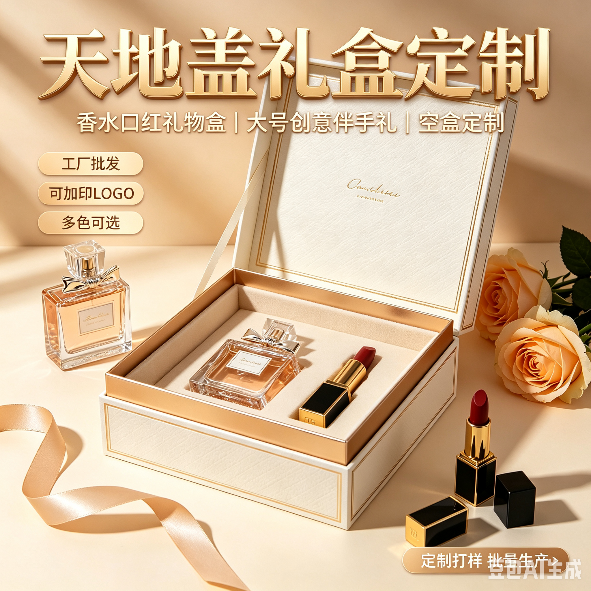 厂定批发定制天地盖礼品盒包装盒空盒子精美香水口红生日礼物盒抖音大号创意伴手礼盒