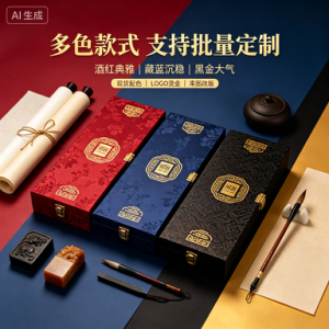 厂家批发定制礼盒字画书画锦盒包装盒高档画轴字画盒礼品盒收藏盒定制书画收藏盒锦盒