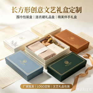 厂家批发定制长方形礼物盒围巾包装盒连衣裙精美礼品盒创意文艺礼盒