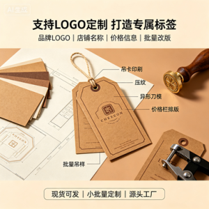 复古牛皮纸饰品吊牌 文艺 ins 风首饰价格卡 空白通用可定制 LOGO