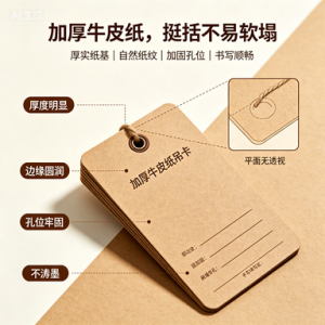 (源头厂家)加厚牛皮纸吊卡 服装饰品百货通用标价签 现货批发可定做