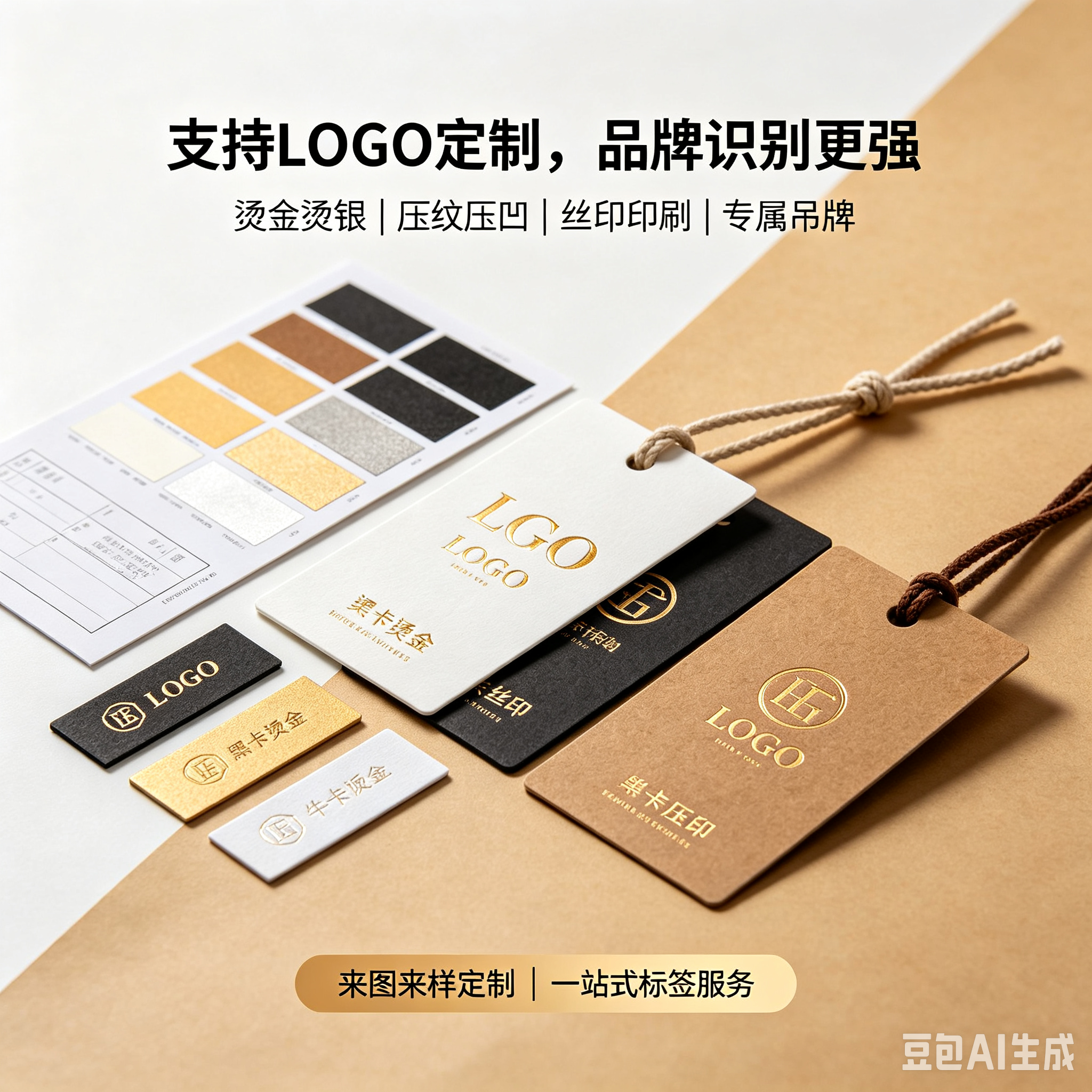 吊牌定制logo高档服装饰品百货通用空白吊卡加厚牛皮纸产品标签挂牌厂家定做